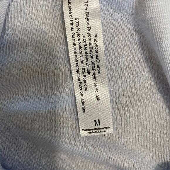 Adore Me Cami Top Baby Blue Womens Size Medium Adjustable Straps Dotted Swiss - Picture 6 of 7